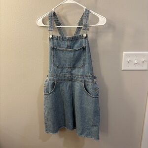 Zara Blue Denim Overall Dress